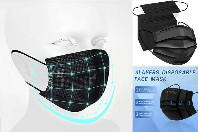 Detailed view of Best Black Disposable Masks