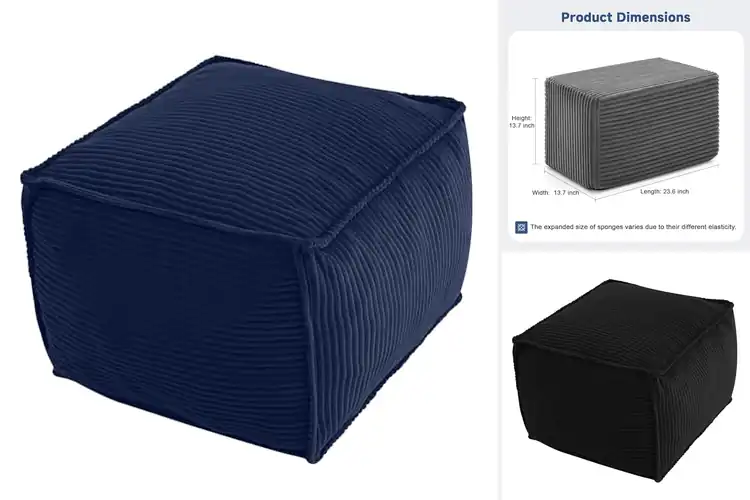 Detailed view of Best Corduroy Floor Poufs
