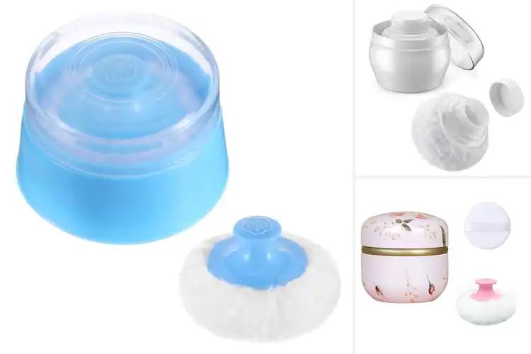 Detailed view of Best ergonomic powder puff containers