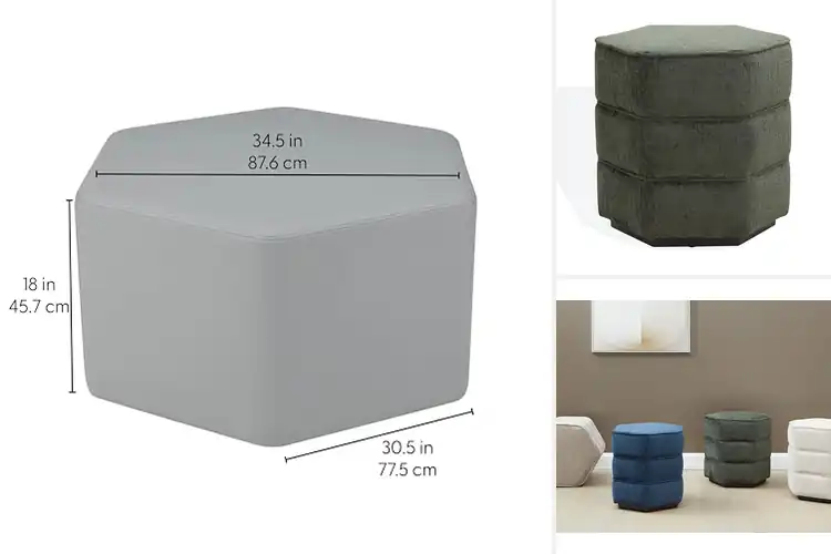 Detailed view of Best Hexagon Ottomans