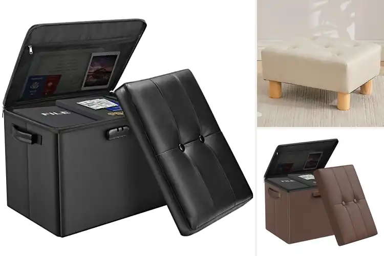 Detailed view of Best Hidden Zipper Storage Ottoman