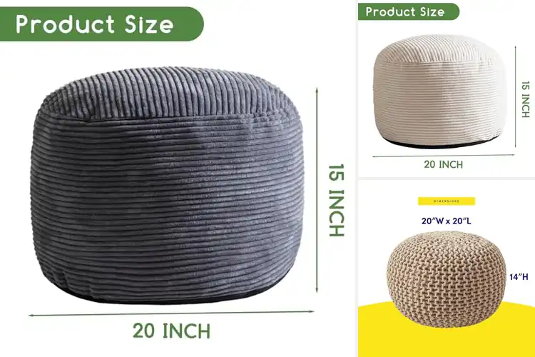 Detailed view of Best Living Room Poufs: Top 10 Picks for Comfort & Style