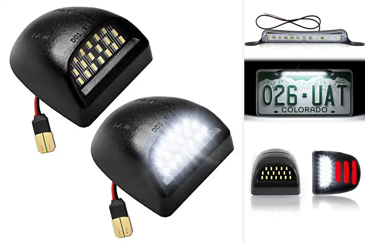 Detailed view of Best Night Visibility License Plate Lights