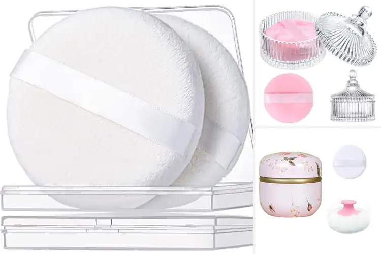 Detailed view of Best non-toxic powder puff containers