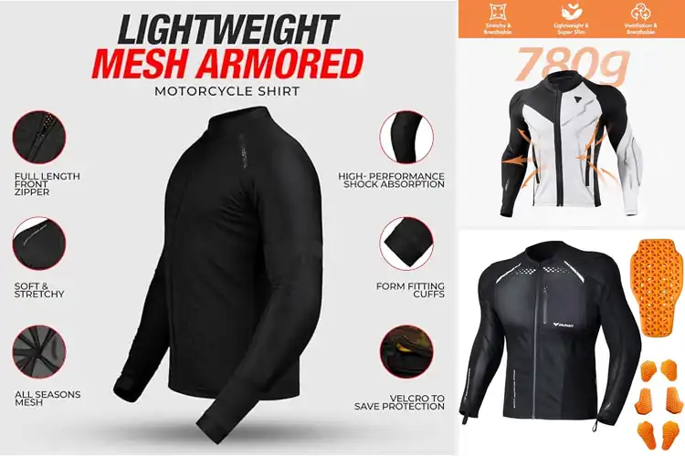 Detailed view of Best Padded Motorcycle Shirts