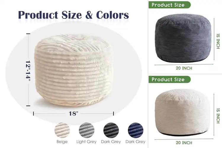 Detailed view of Best Poufs Footstools: Soft, Cozy, and Stylish Relaxation