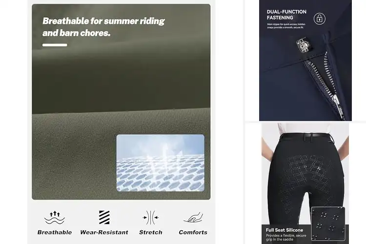 Detailed view of Best Silicone Grip Breeches for Secure, Confident Riding
