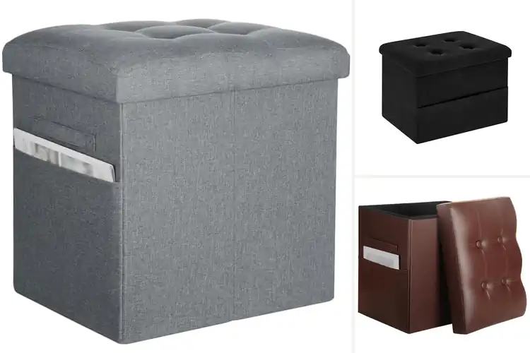 Detailed view of Best Storage Ottoman With Pockets